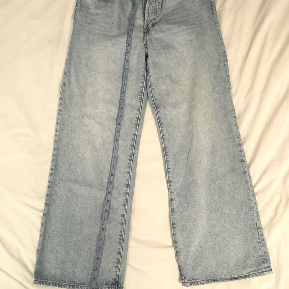 Denim Forum Light Blue High-Rise Wide Leg Jeans - Picture 10 of 12